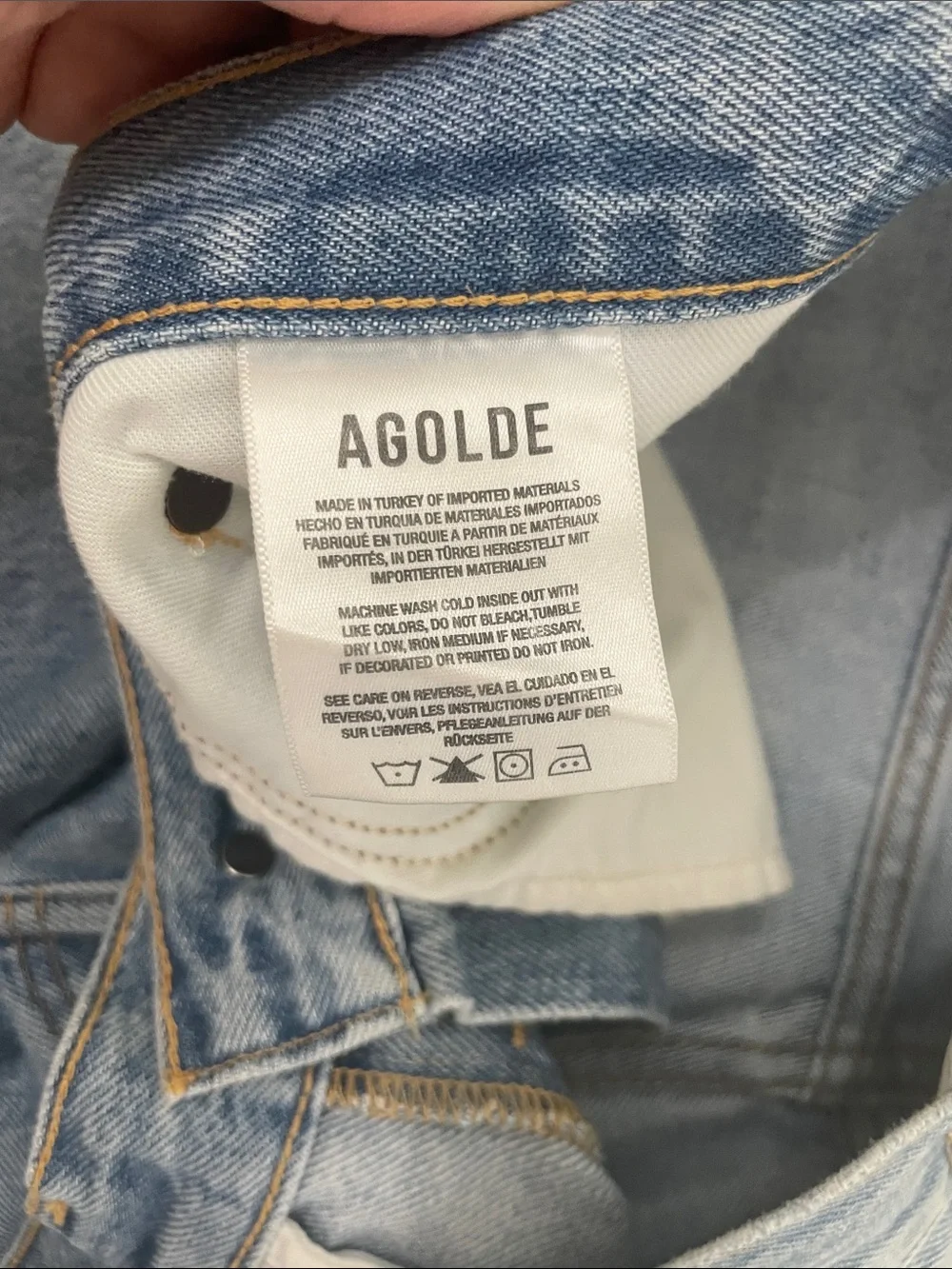 Agolde Parker Long Distressed High-Rise Denim Shorts